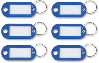 Advantus Key Tags Label Window 0.88 x 0.19 2, Dark Blue, 6/Pack