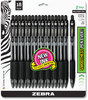 A Picture of product ZEB-22218 Zebra® Z-Grip® Retractable Ballpoint Pen Medium 1 mm, Black Ink, Clear/Black Barrel, 18/Pack