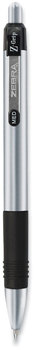 Zebra® Z-Grip® Metal Retractable Ballpoint Pen Medium 1 mm, Black Ink, Silver/Black Barrel, 12/Pack