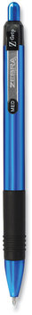 Zebra® Z-Grip® Metal Retractable Ballpoint Pen Medium 1 mm, Blue Ink, Blue/Black Barrel, 12/Pack