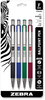 A Picture of product ZEB-27174 Zebra® F-301® Retractable Ballpoint Pen Fine 0.7 mm, Assorted Ink and Barrel Colors, 4/Pack