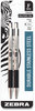 A Picture of product ZEB-27312 Zebra® F-301® Retractable Ballpoint Pen Bold 1.6 mm, Black Ink, Stainless Steel/Black Barrel, 2/Pack