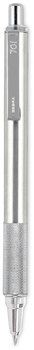 Zebra® F-701 Retractable Ballpoint Pen Fine 0.7 mm, Black Ink, Stainless Steel/Black Barrel