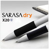 A Picture of product ZEB-41610 Zebra® Sarasa® Dry X20+ Retractable Gel Pen Fine 0.7 mm, Black Ink, White/Black Barrel, Dozen