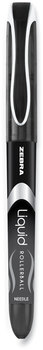 Zebra® Liquid Rollerball Pen Ink Roller Ball Stick, Extra-Fine 0.5 mm, Black Black/Silver Barrel, 12/Pack