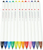 A Picture of product ZEB-69012 Zebra® ClickArt Retractable Marker Pen Porous Point Fine 0.6 mm, Assorted Ink and Barrel Colors, 12/Pack