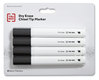 A Picture of product TUD-24376614 TRU RED™ Dry Erase Marker Tank-Style, Medium Chisel Tip, Black, 4/Pack