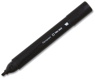 TRU RED™ Permanent Marker Pen-Style, Extra-Fine Needle Tip, Black, 5/Pack