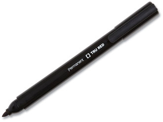 TRU RED™ Permanent Marker Pen-Style, Fine Bullet Tip, Black, 36/Pack