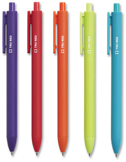 TRU RED™ Retractable Quick Dry Gel Pen Medium 0.7 mm, Assorted Ink and Barrel Colors, 5/Pack