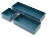 A Picture of product TUD-24380370 TRU RED™ Three-Piece Plastic Drawer Organizer 3.23 x 1.47, 6.26 9.5 Teal, 3/Set
