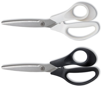 TRU RED™ Stainless Steel Scissors 8" Long, 3.58" Cut Length, Assorted Straight Handles, 2/Pack