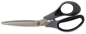 TRU RED™ Non-Stick Titanium-Coated Scissors 8" Long, 3.86" Cut Length, Gun-Metal Gray Blades, Gray/Black Bent Handle