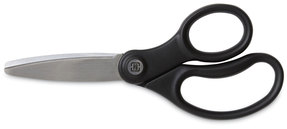 TRU RED™ Ambidextrous Stainless Steel Scissors 5" Long, 2.64" Cut Length, Black Straight Ergonomic Handle