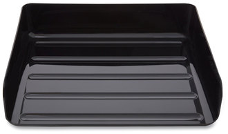 TRU RED™ Stackable Plastic Document Tray Side-Load 1 Section, Letter-Size, 12.63 x 9.72 3.01, Black, 2/Pack