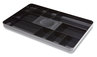 A Picture of product TUD-24380811 TRU RED™ Shallow Plastic Drawer Organizer 13 Compartments, 9.11 x 14.11 1.24, Black