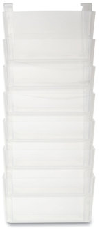 TRU RED™ Unbreakable Plastic Wall File 7 Sections, Letter Size, 13" x 3.81" 30.78", Clear