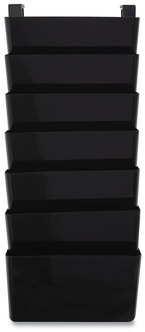 TRU RED™ Unbreakable Plastic Wall File 7 Sections, Letter Size, 13" x 3.81" 30.78", Black