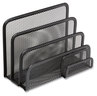 A Picture of product TUD-24402451 TRU RED™ Wire Mesh Mail Sorter with Business Card Holder 4 Sections, #6 1/4 to #16 Envelopes, 5.59 x 3.93 7.55, Matte Black