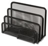 A Picture of product TUD-24402451 TRU RED™ Wire Mesh Mail Sorter with Business Card Holder 4 Sections, #6 1/4 to #16 Envelopes, 5.59 x 3.93 7.55, Matte Black