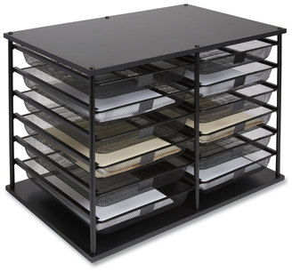 TRU RED™ Wire Mesh Horizontal Document Organizer Front-Load Enclosed 12 Sections, Legal-Size, 24.65 x 15.59 16.3, Matte Black