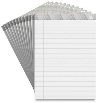 TRU RED™ Wide/Legal Rule Medium-Weight Notepads. 8.5 X 11.75 in. White. 50 sheets/notebook, 12/pack.