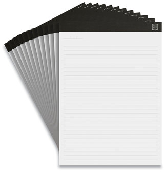 TRU RED™ Wide/Legal Rule Heavyweight Notepads. 8.5 x 11.75 in. White. 50 sheets/notebook, 12/pack.