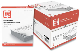 TRU RED™ Printer Paper 92 Bright, 20 lb Bond Weight, 8.5 x 11, 500 Sheets/Ream, 5 Reams/Carton