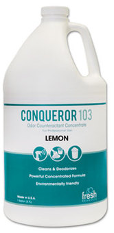 Fresh Products Conqueror 103 Odor Counteractant Concentrate,  Lemon, 1 Gallon, 4/Case