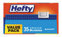 A Picture of product RFP-R88079CT Hefty® Slider Bags, 1 qt, 2.5 mil, 7" x 8", Clear, 35 Bags/Box, 9 Boxes/Carton