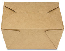 Reclosable Kraft Take-Out Boxes. 30 oz. 450 boxes/carton.