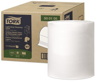 Tork Light Duty Cleaning Cloth Jumbo Roll. 1-ply. 9.8 X 12.4 in. White. 1450 sheets/roll.