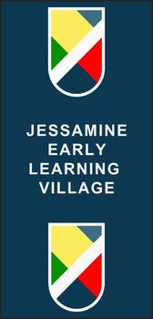 Berber Roll Goods Vertical Logo Mat With Edging, Jessamine Early Learning Village Design. 6 X 12 ft.