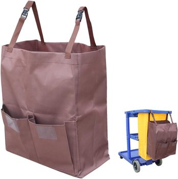 Housekeeping/Janitorial Cart Bag Storage Bag. 18 X 8 X 16 in. Brown.