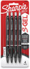 A Picture of product SAN-2096155 Sharpie® S-Gel™ High-Performance Pen Gel Retractable, Bold 1 mm, Black Ink, Barrel, 4/Pack