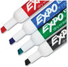 A Picture of product SAN-80174 EXPO® Low-Odor Dry-Erase Marker Peggable Card, Broad Chisel Tip, Assorted Colors, 4/Pack