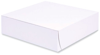 SCT® Bakery Boxes Standard, 9 x 2.5, White, Paper, 250/Carton