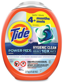 Tide® Hygienic Clean Heavy 10x Duty Power Pods Original Scent, 76 oz Tub, 45 4/Carton