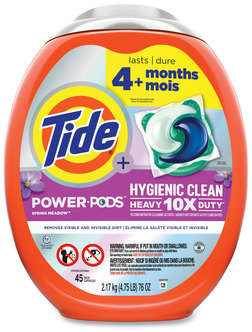 Tide® Hygienic Clean Heavy 10x Duty Power Pods Fresh Meadow Scent, 76 oz Tub, 45 4/Carton