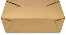 Reclosable Kraft Take-Out Box, 76 oz, Paper, 200/Carton