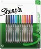 A Picture of product SAN-1802226 Sharpie® Water Resistant Ink Pen Water-Resistant Porous Point Stick, Fine 0.4 mm, Assorted and Barrel Colors, Dozen