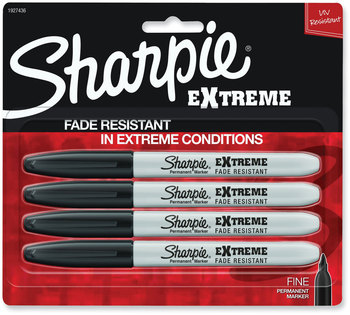 Sharpie® Extreme Marker Fine Bullet Tip, Black, 4/Pack