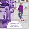 A Picture of product PGC-07242 Swiffer® Power Mop PowerMop Starter Kit, 15.4 x 5.3 White/Purple Cloth Head, 26" Silver Aluminum Handle