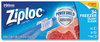 A Picture of product SJN-316486 Ziploc® Slider Freezer Bags 1 qt, 1.75 mil, 5.88" x 1.88" 7.88", Clear, 34/Box