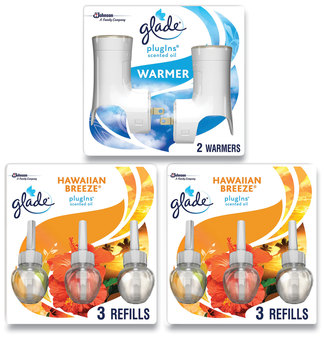 Glade® Plugin Scented Oil Hawaiian Breeze, 0.67 oz, 2 Warmers and 6 Refills/Pack