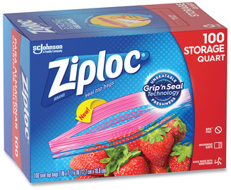 Ziploc® Seal Top Bags 1 qt, 7.44" x 7", Clear, 100/Box