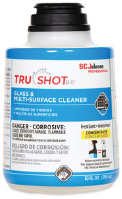 SC Johnson Professional® TruShot 2.0™ Glass & Multisurface Cleaner and Clean Fresh Scent, 10 oz Cartridge, 4/Carton