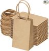 A Picture of product AMZ-‎5SU10 Mini Kraft Paper Gift Bags with Handles. 6 X 3.5 X 2.4 in. Brown. 60 bags/case.