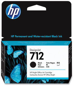 HP 712 DesignJet Ink Cartridges (3ED70A) Black Original Cartridge