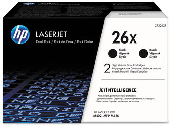 HP 26X High Yield Original LaserJet Toner Cartridges (CF226X-D) 2-Pack High-Yield Black